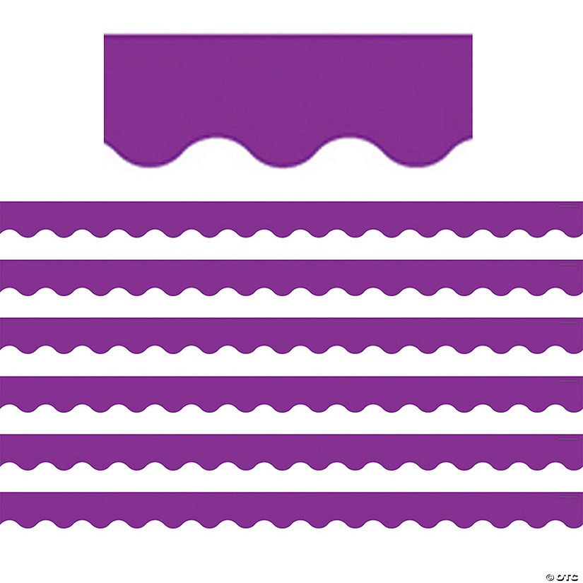 Teacher Created Resources Purple Scalloped Border Trim, 35 Feet Per Pack, 6 Packs Image