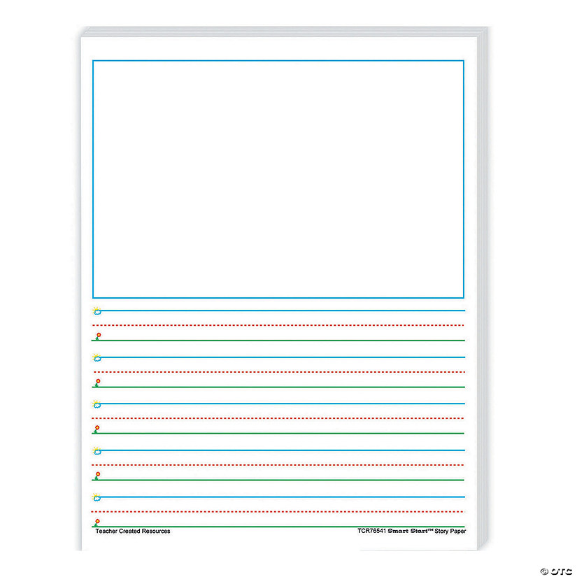 Teacher Created Resources Smart Start 1-2 Story Paper, 100 Sheets Per Pack, Set of 4 Packs Image