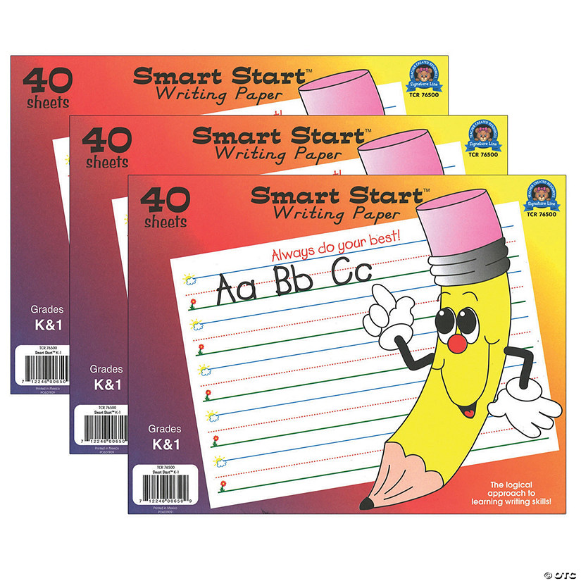 Teacher Created Resources Smart Start K-1 Writing Paper: 40 Sheet Tablet, Pack of 3 Image