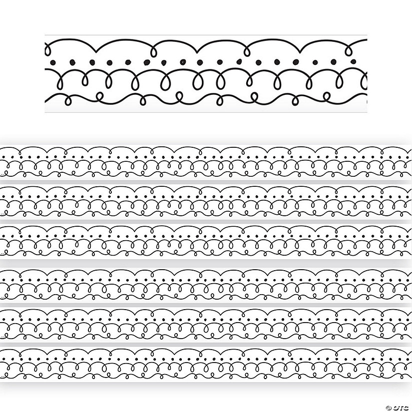 Teacher Created Resources Squiggles and Dots Die-Cut Border Trim, 35 Feet Per Pack, 6 Packs Image