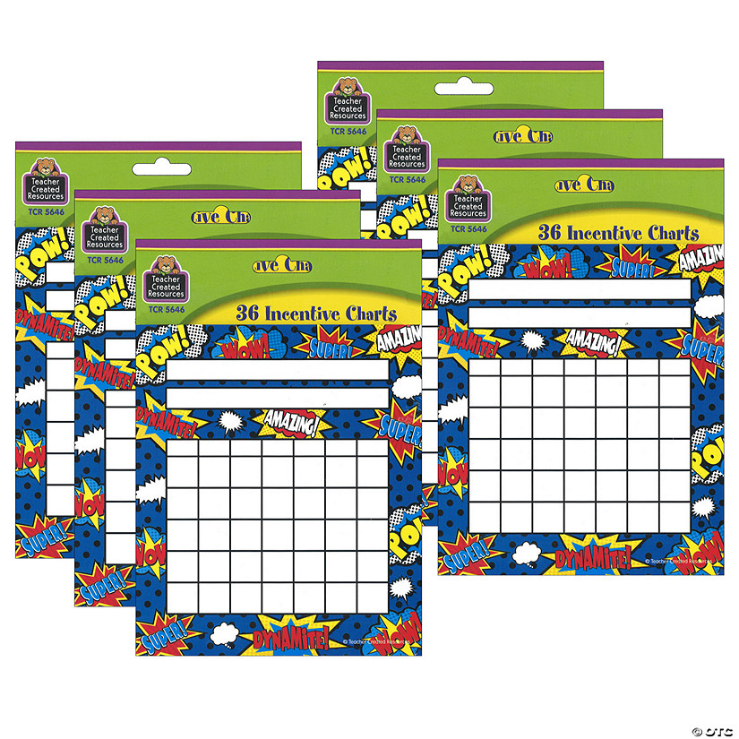 Teacher Created Resources Superhero Incentive Chart, 36 Per Pack, 6 Packs Image