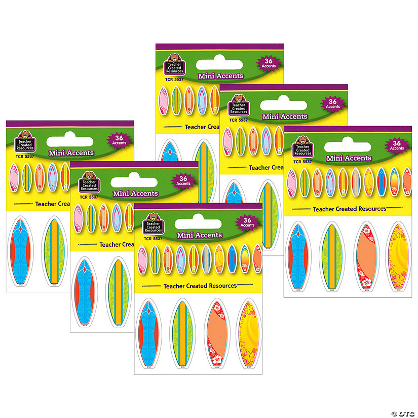 Teacher Created Resources Surfboards Mini Accents, 36 Per Pack, 6 Packs Image