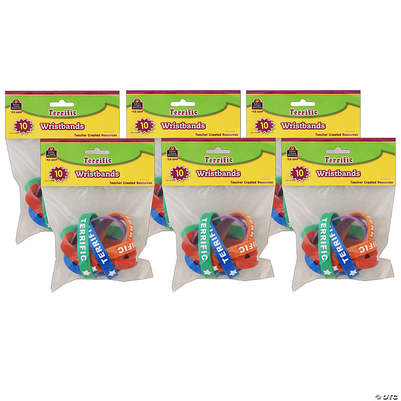 Teacher Created Resources Terrific Wristbands, 10 Per Pack, 6 Packs Image