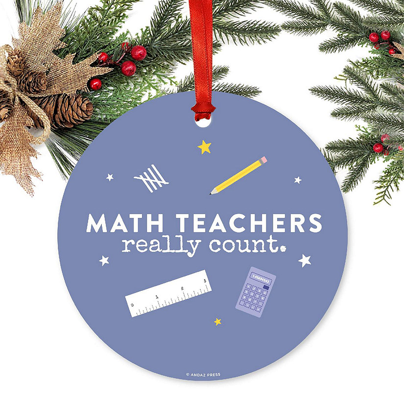 Teacher Metal Ornament, Math Counts Image