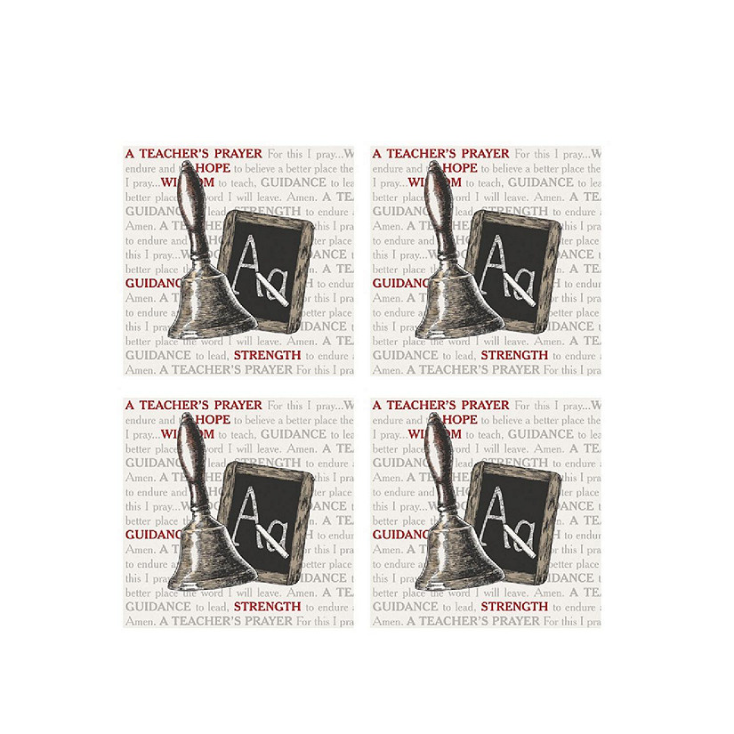 Teachers Prayer Square House Coaster Set of 4 New Image