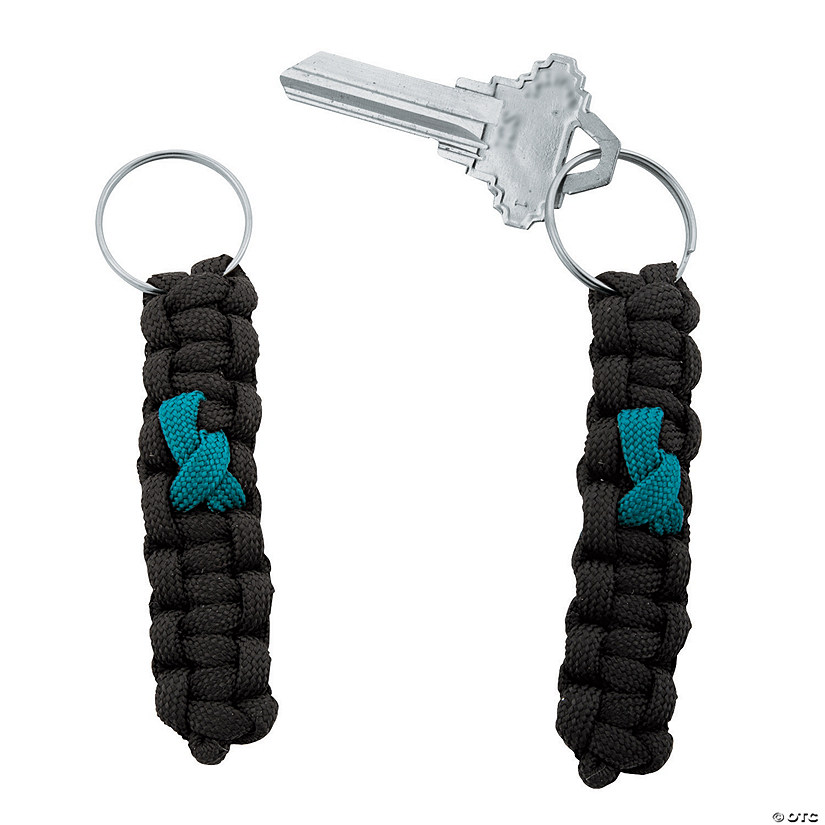 Teal Awareness Ribbon Paracord Keychains Discontinued