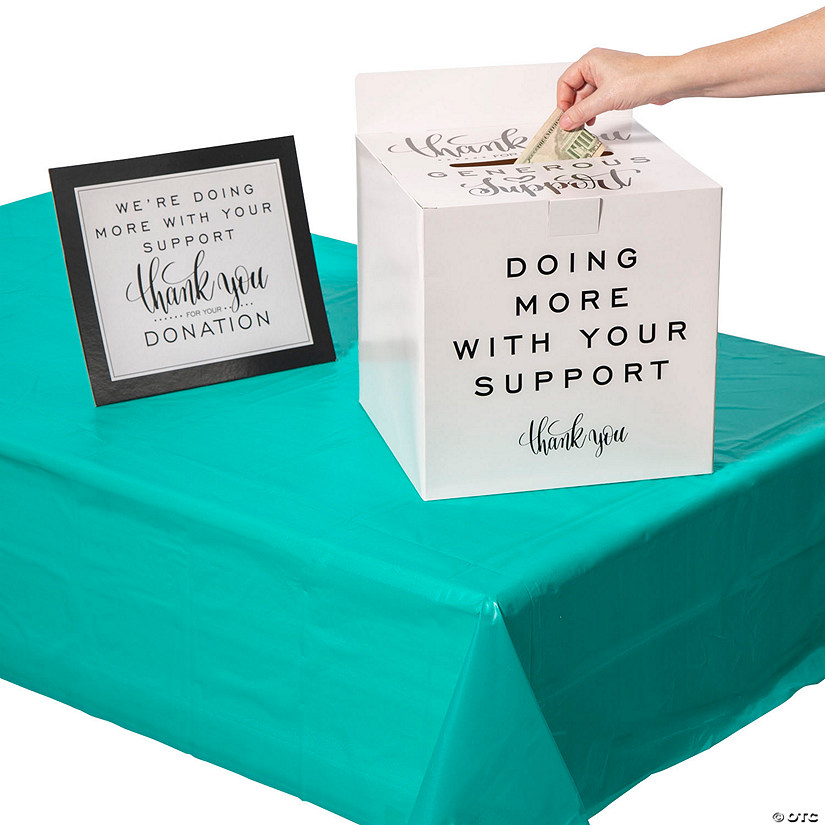 Teal Awareness Table Decorating & Donation Collection Kit - 3 Pc. Image