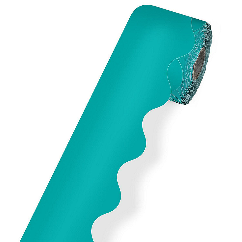 Teal Rolled Scalloped Bulletin Board Borders Image