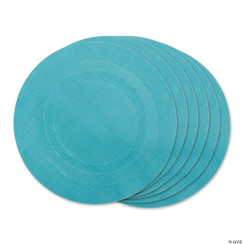 Teal Round Pvc Doubleframe Placemat 6 Piece Image