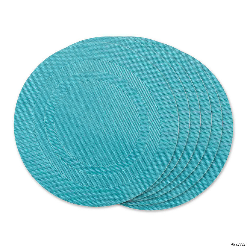 Teal Round Pvc Doubleframe Placemat 6 Piece Oriental Trading