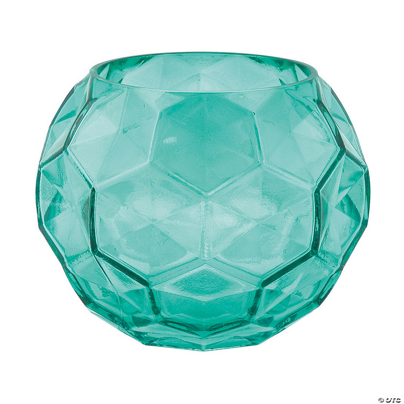 Teal Textured Glass Vase Image