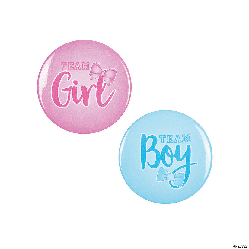Team Boy & Team Girl Buttons Oriental Trading