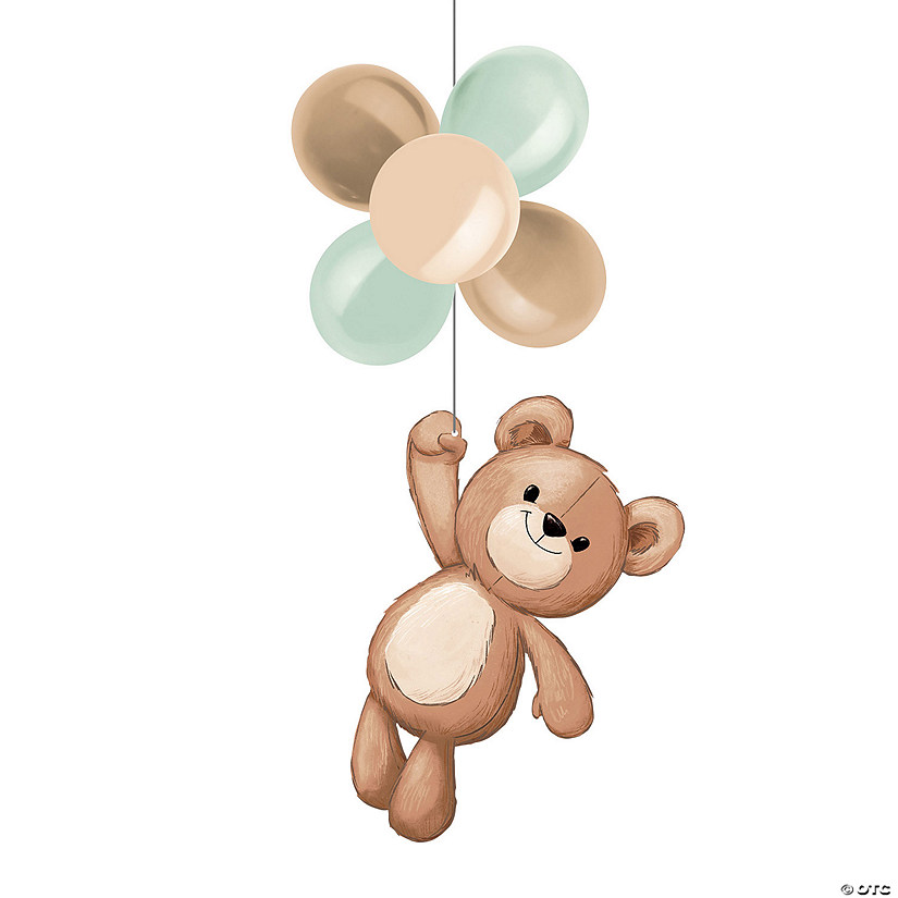 Teddy Bear Hanging Decoration with Latex Balloons Image