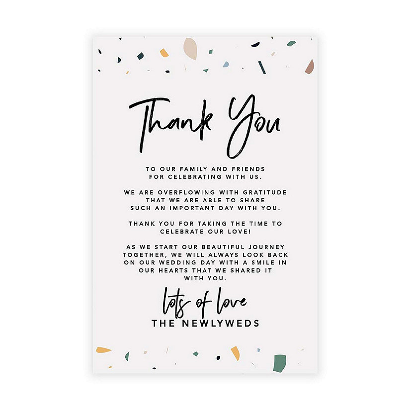 Terrazzo Wedding TY Card 4x6IN 56PC Image