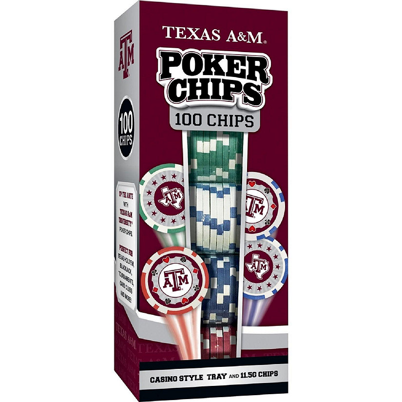 Texas A&amp;M Aggies 100 Piece Poker Chips Image