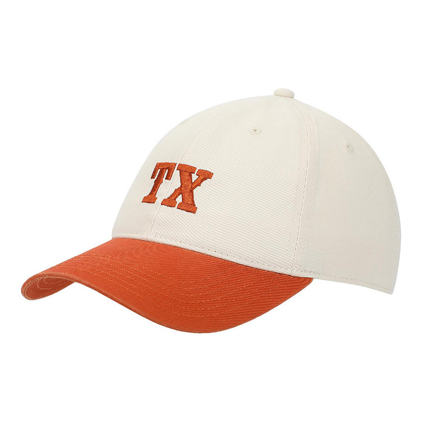 Texas Orange &amp; White Washed Poplin Unstructured Baseball Cap Image