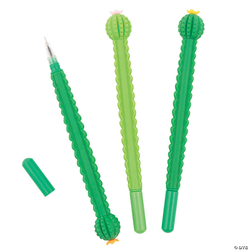 Textured Cactus Pens - 12 Pc. Image