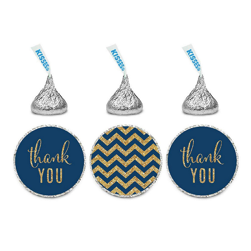 Thank You Chevron Navy Blue 216 Image