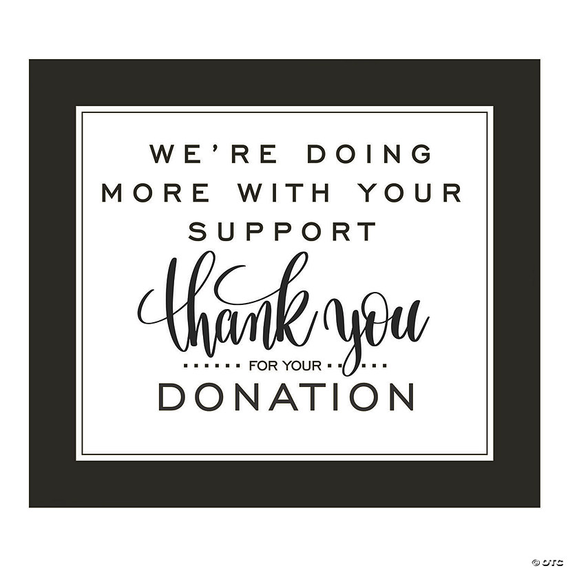 Thank You for Your Donation Sign Image