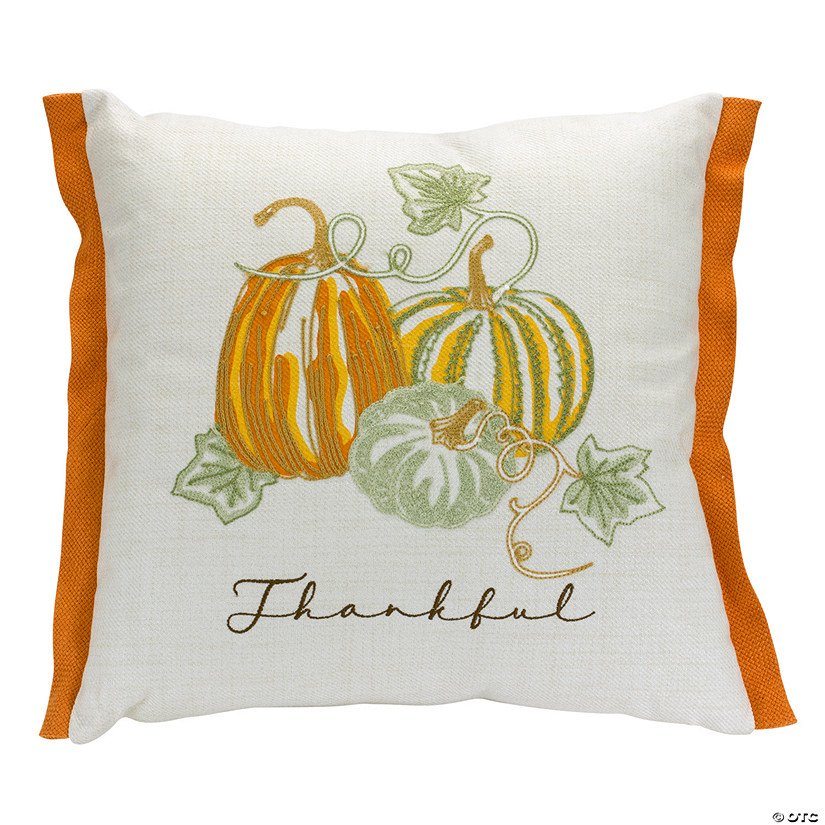 Thankful and Pumpkin Pillow 16"SQ Image