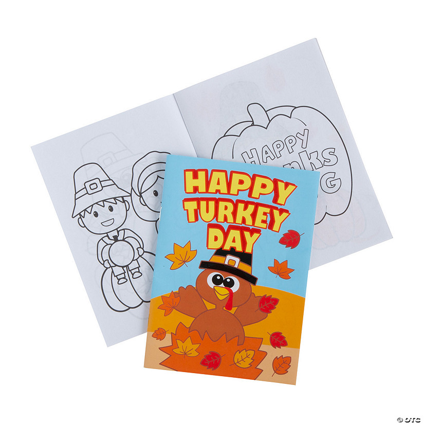 Thanksgiving Coloring Books with Stickers - 12 Pc. Image