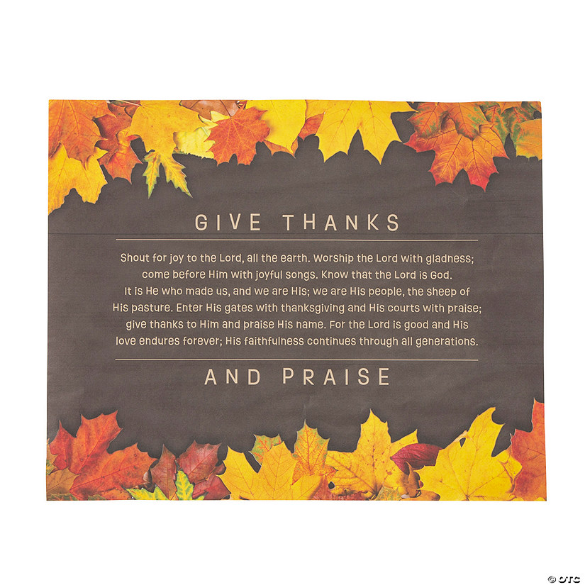 Thanksgiving Prayer Paper Placemats - 25 Pc.  Image