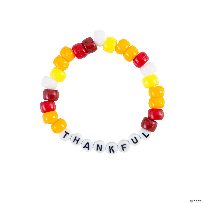 Thanksgiving Thankful Beaded Letter Bracelet Craft Kit &#8211; Makes 12 Image