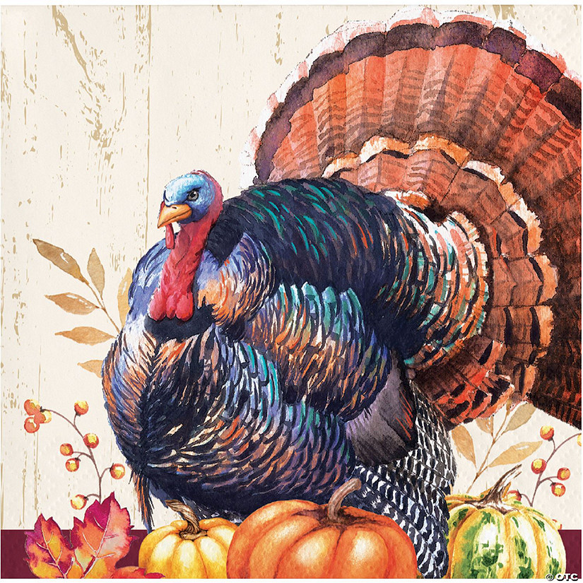 Thanksgiving Turkey Beverage Napkins Image