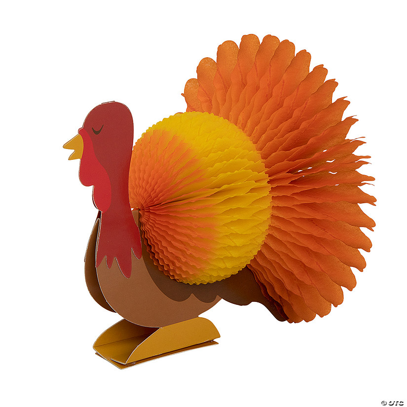 Thanksgiving Turkey Honeycomb Table Decorations - 6 Pc. Image