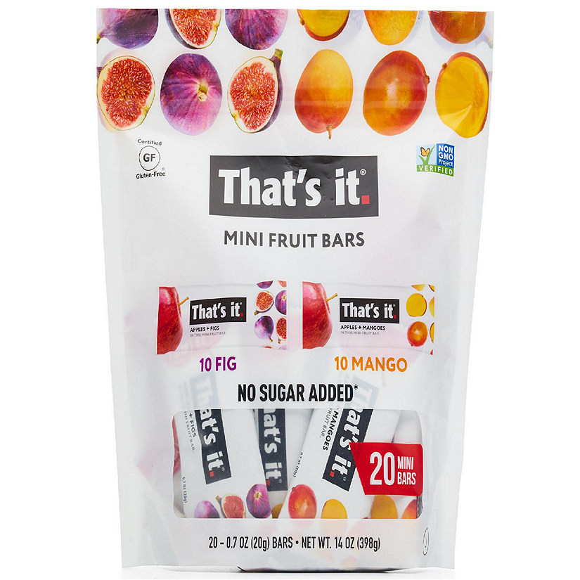 That's It. Mini Fruit Bars Variety (20 Pack) No Sugar Added, Plant-Based, Vegan