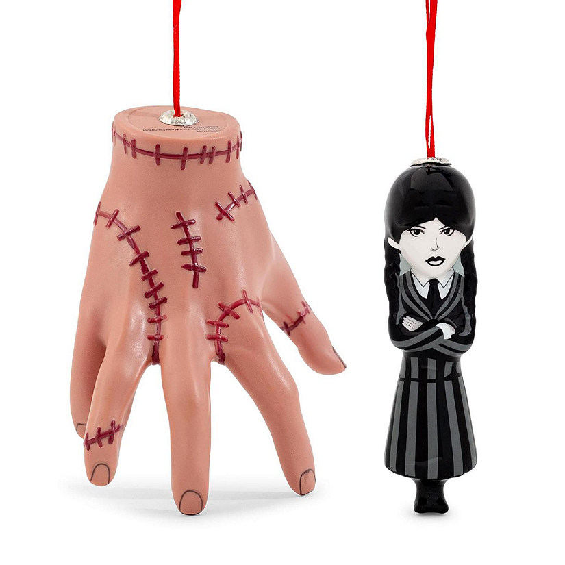 The Addams Family 4 Inch Decoupage Ornament Set of 2 Image