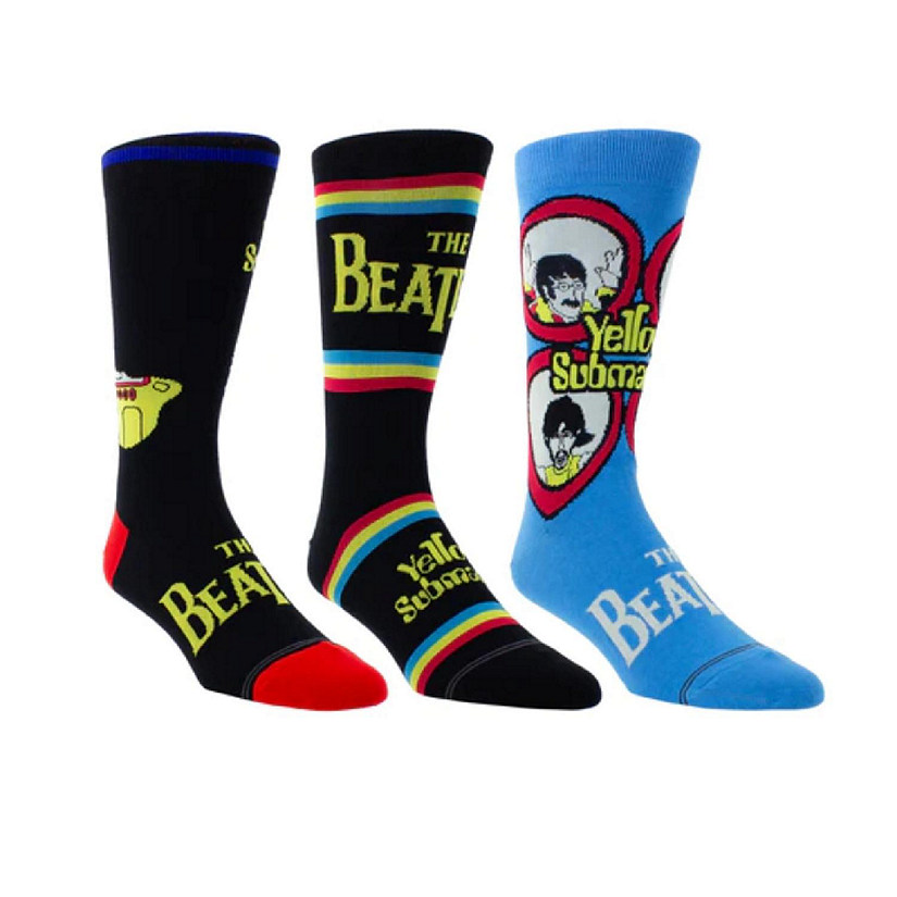 The Beatles Socks Help Yellow Submarine 3 Pack Image