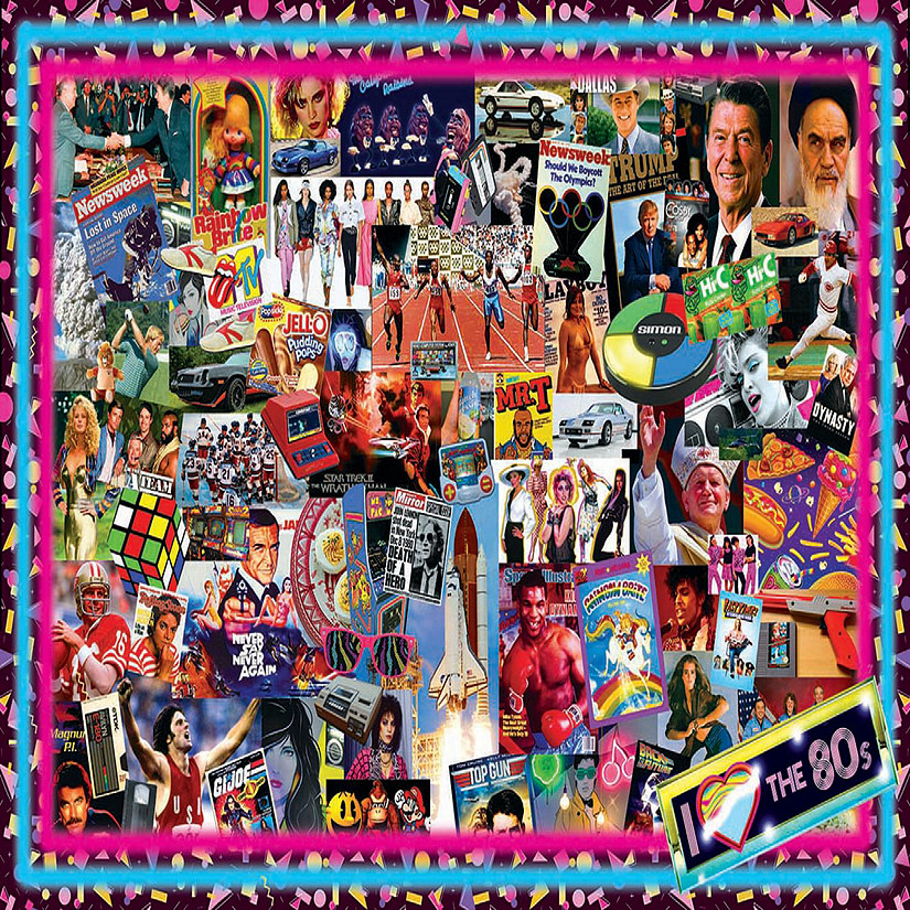 The Crazy 80's! Retro Puzzle For Adults And Kids  1000 Piece Jigsaw Puzzle Image