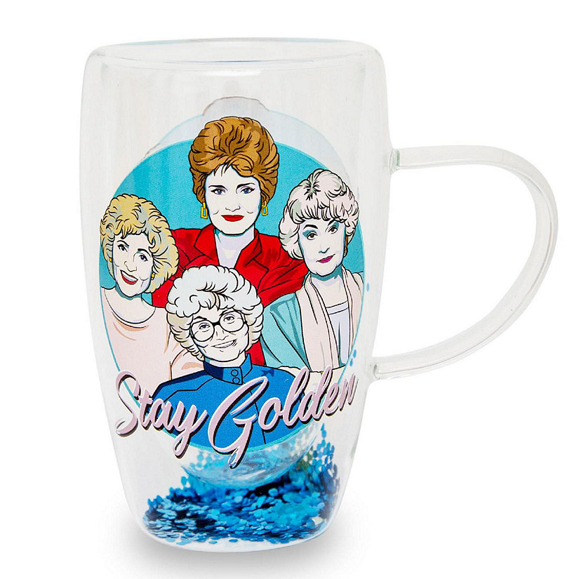 The Golden Girls "Stay Golden" Double-Walled Glass Mug  Holds 15 Ounces Image