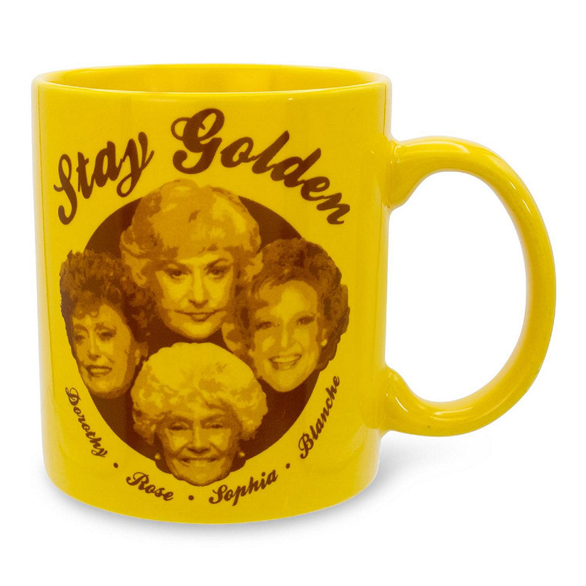 The Golden Girls "Stay Golden" Gold Ceramic Coffee Mug  Holds 20 Ounces Image