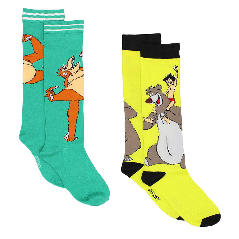 The Jungle Book 2 pack Socks (Shoe: 4-10 (Sock: 9-11), Baloo Mowgli Green) Image