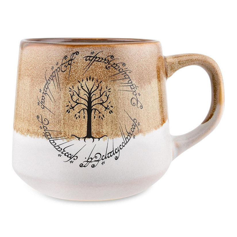 The Lord Of The Rings Elven Text Tapered Ceramic Pottery Mug  Holds 18 Ounces Image