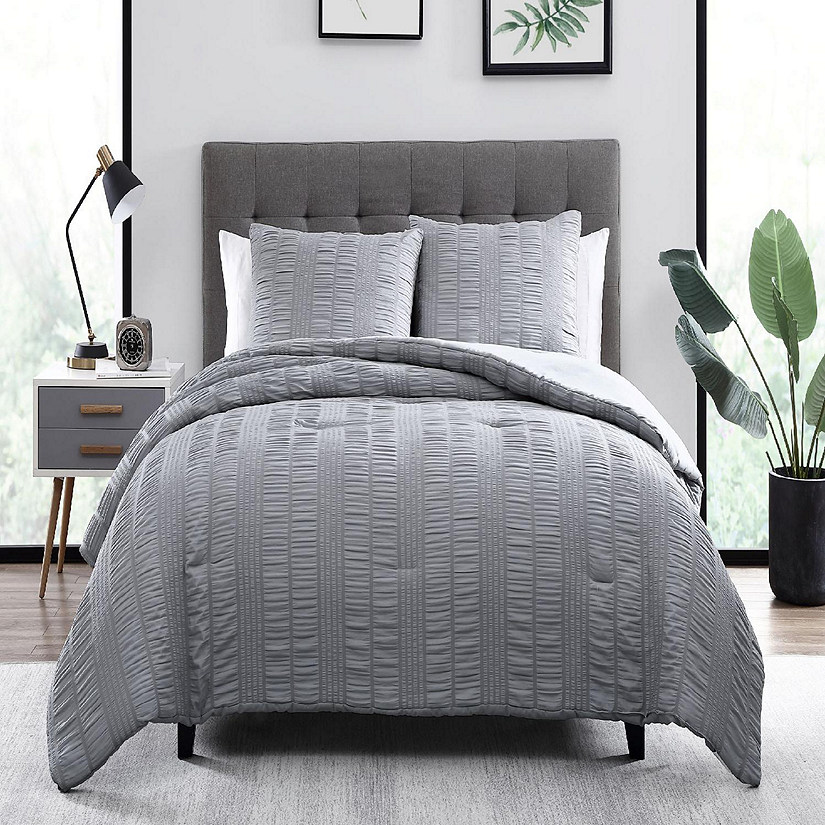 The Nesting Company Elm Stripe Seersucker Bedding Collection in Queen 3