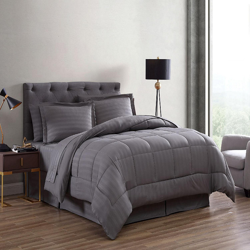 The Nesting Company Maple Dobby Stripe Bed in a Bag Bedding Set Queen