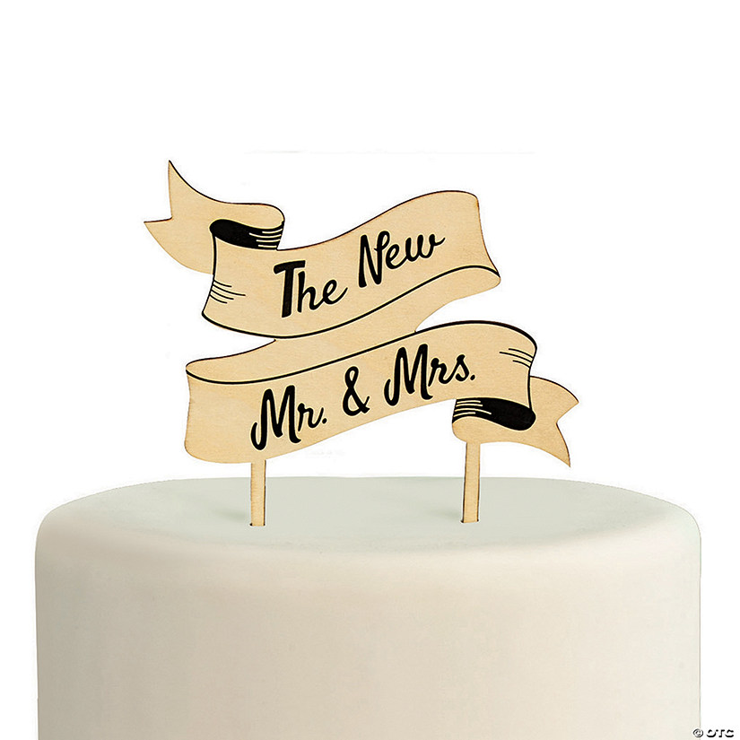The New Mr. & Mrs. Wedding Cake Topper Image