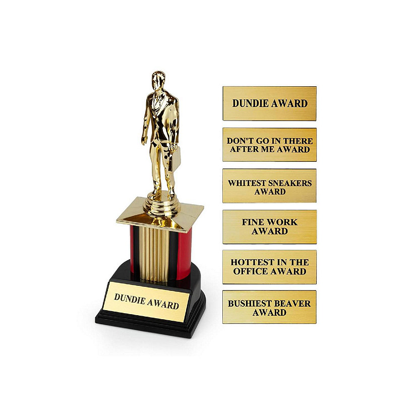 The Office Dundie Award Replica With 6 Interchangeable Plates  8 Inches Tall Image
