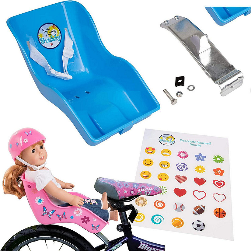 The Original Stuffed Animal and Doll Bicycle Seat- Bike Attachment Accessory for American Girl and All 18"-22" Dolls and Stuffed Animals- Decorate Yourself Deca Image