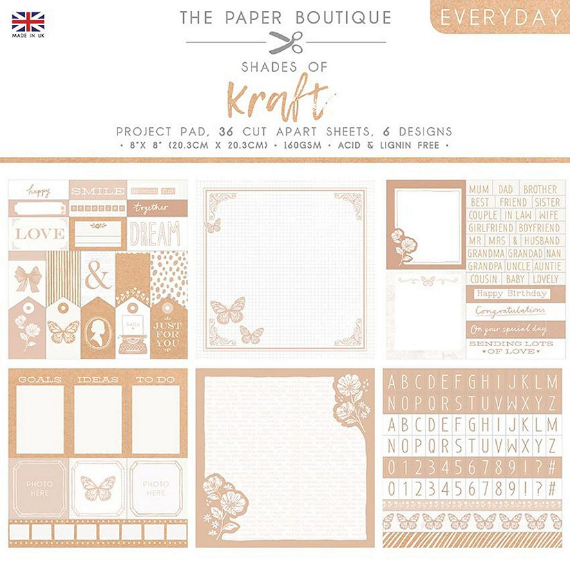 The Paper Boutique Everyday  Shades Of  Kraft 8 in x 8 in Project Pad Image