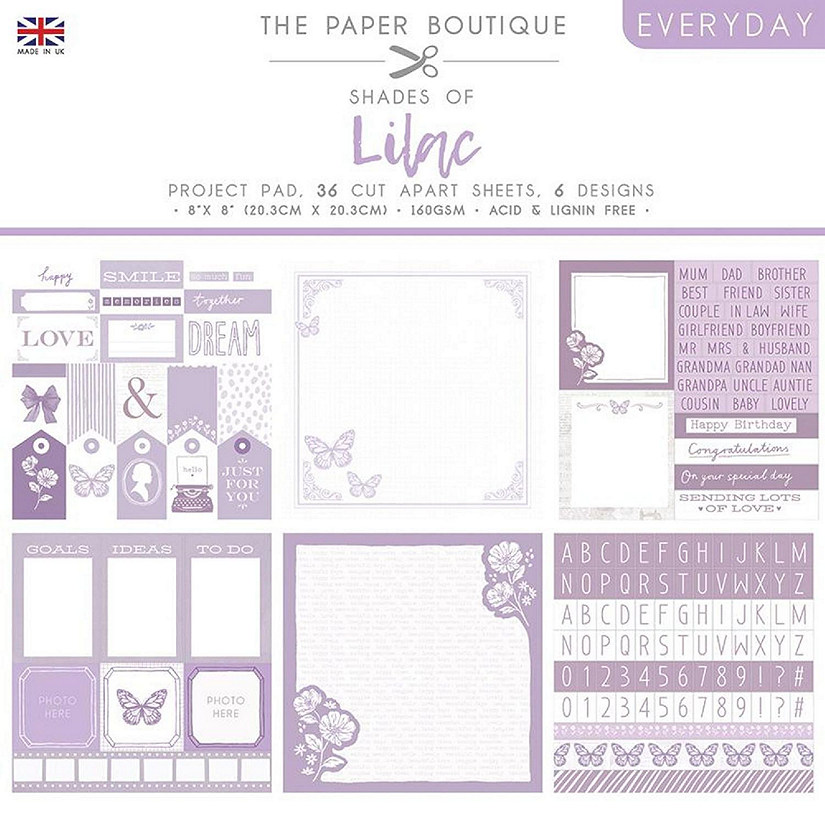 The Paper Boutique Everyday  Shades Of  Lilac 8 in x 8 in Project Pad Image