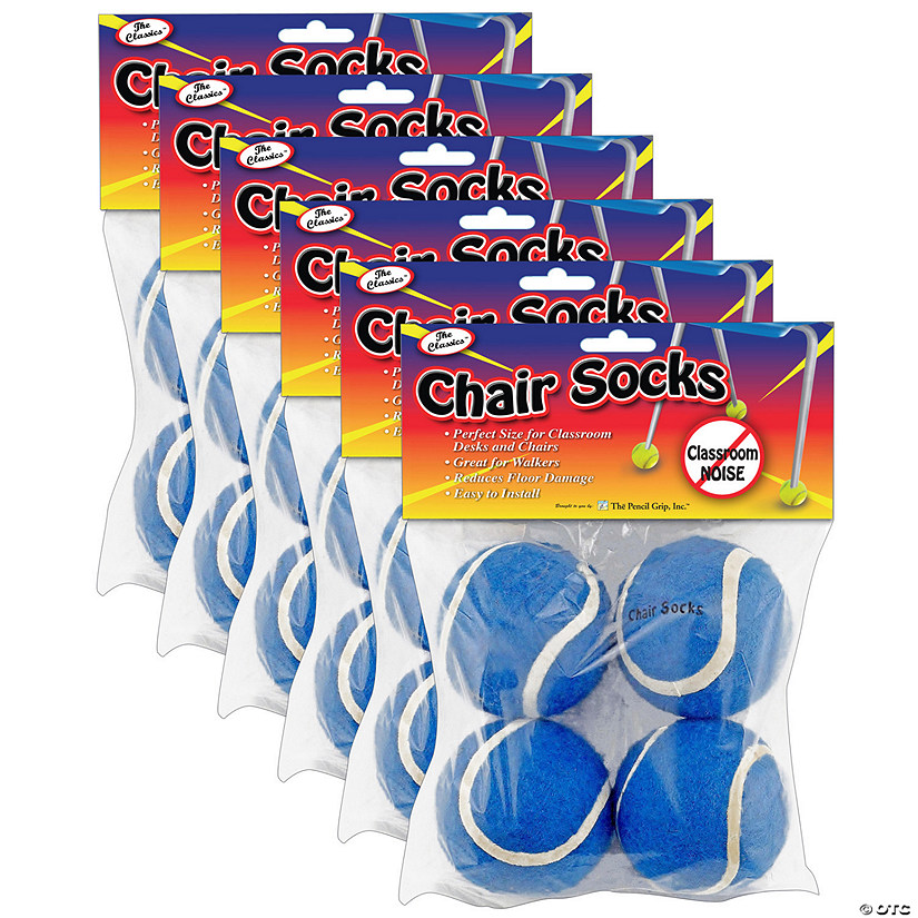 The Pencil Grip Chair Socks, Blue, 4 Per Pack, 6 Packs Image