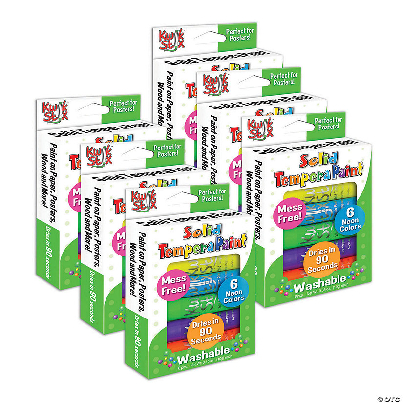 The Pencil Grip® Kwik Stix™ Solid Tempera Paint Stick, Neon Colors, 36