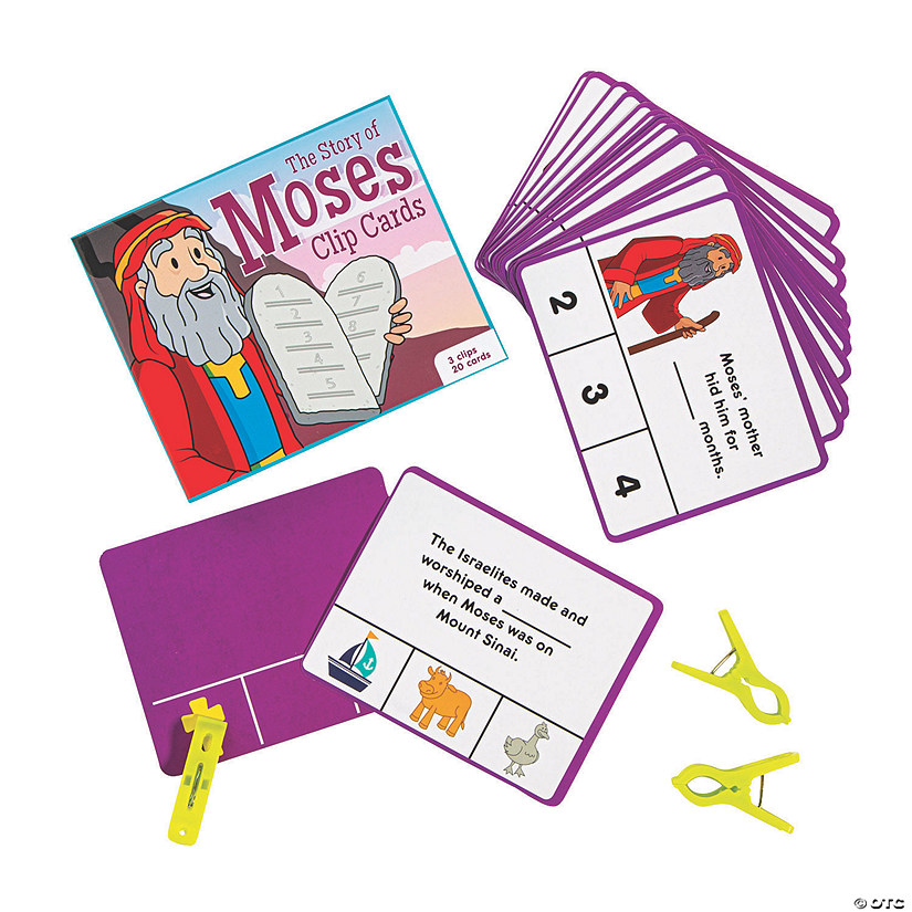 The Story of Moses Bible Comprehension Clip Cards - 24 Pc. Image