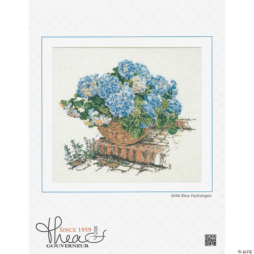Thea Gouverneur Cross Stitch Kit 16ct Bl Hydrangea Image