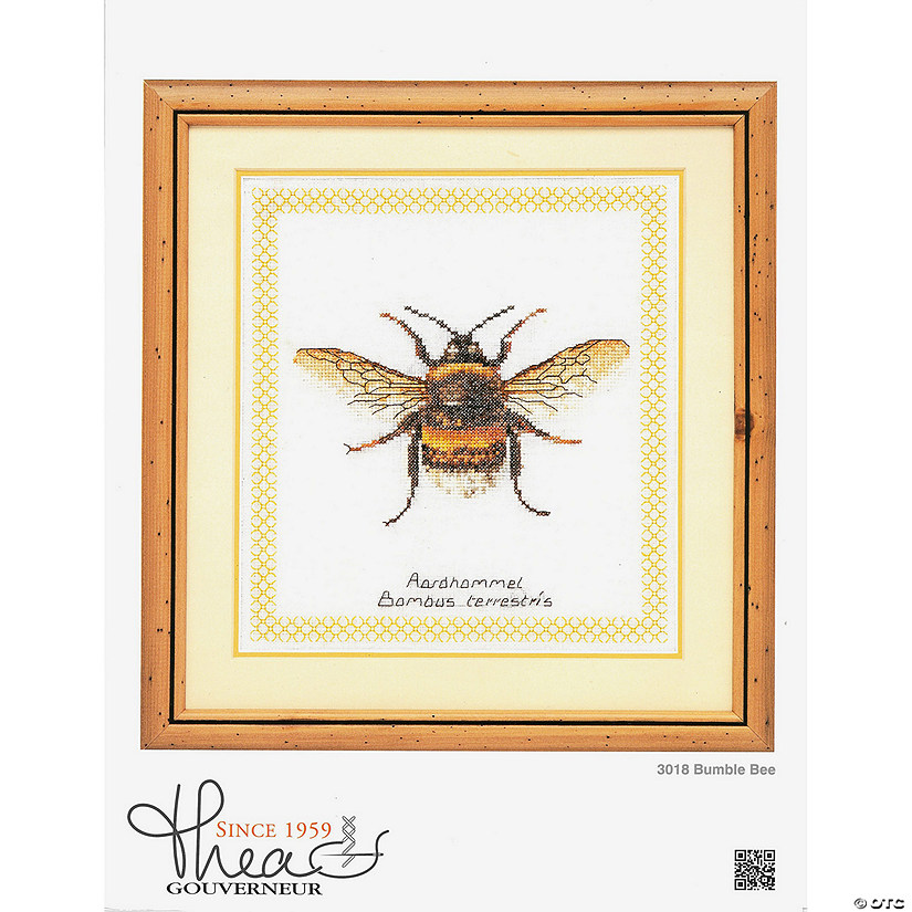 Thea Gouverneur Cross Stitch Kit 16ct Bumble Bee Image