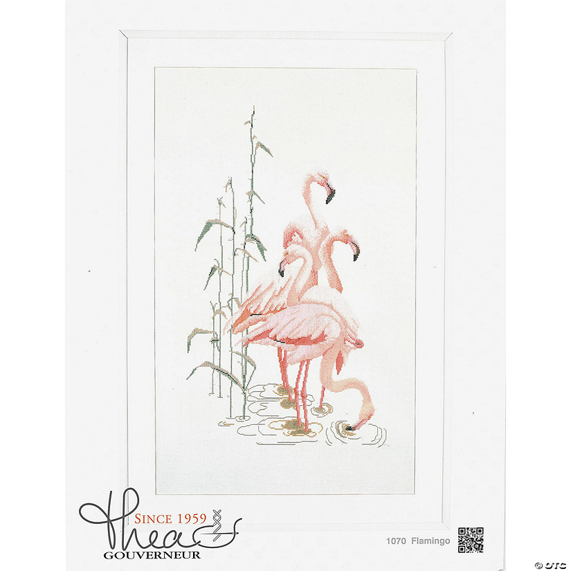 Thea Gouverneur Cross Stitch Kit 16ct Flamingo Image